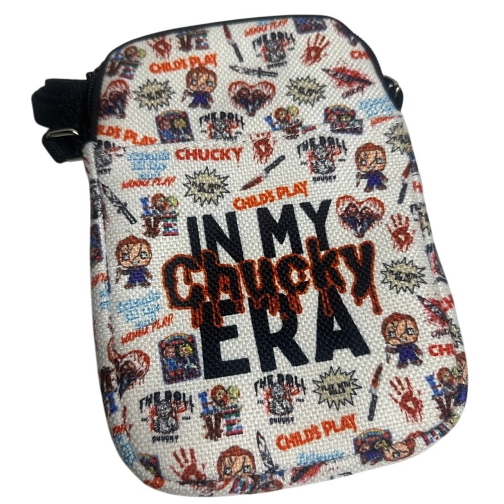 In My Chucky Era Small Crossbody Bag Child's Play White Black Horror Movie Fan